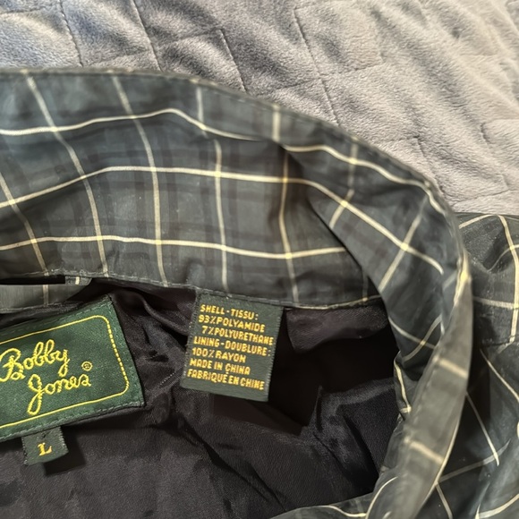 Bobby Jones Green Plaid Windbreaker 3/4 Zipper Pullover - Picture 13 of 13